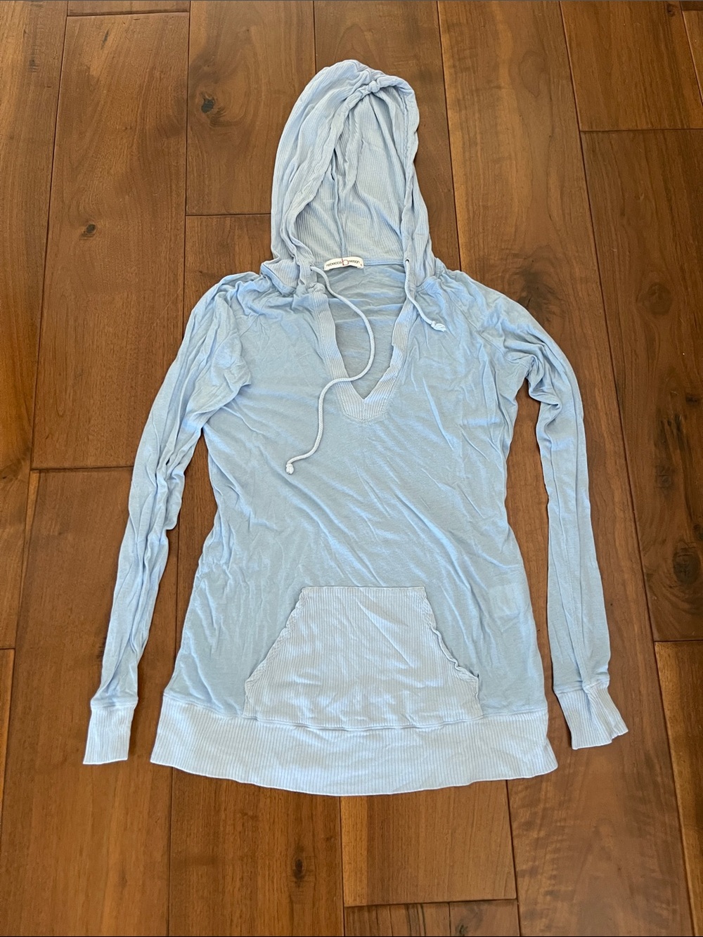 Rebecca Beeson Light Blue Hooded Long-Sleeve Pullover